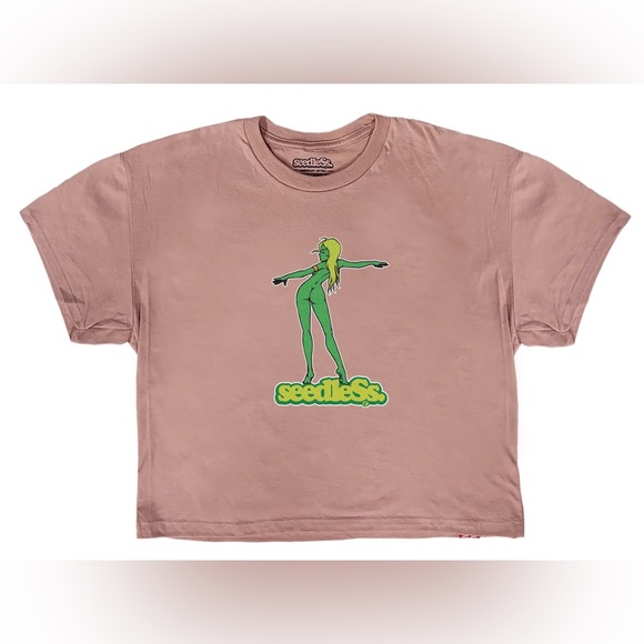 SeedleSs. Tops - SeedleSs. Clothing Co GREEN GIRL Crop Top LADIES TEE Stoner Chick